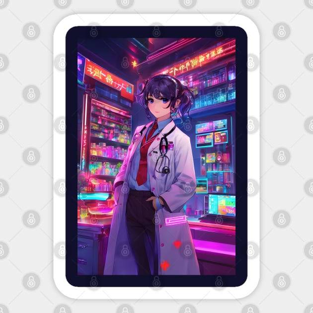 Anime neon doctor Sticker by Spaceboyishere